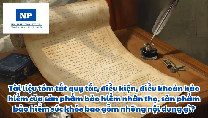 Tài liệu tóm tắt quy tắc, điều kiện, điều khoản bảo hiểm của sản phẩm bảo hiểm nhân thọ, sản phẩm bảo hiểm sức khỏe bao gồm những nội dung gì?